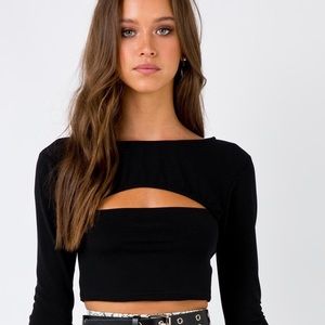 princess prolly Motel Shimla Crop Top Black